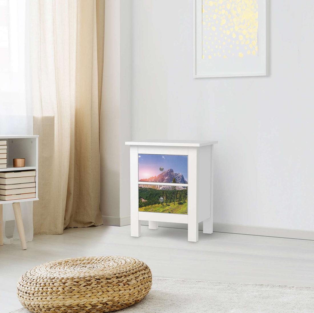 Selbstklebende Folie Alpenblick - IKEA Hemnes Kommode 2 Schubladen - Wohnzimmer