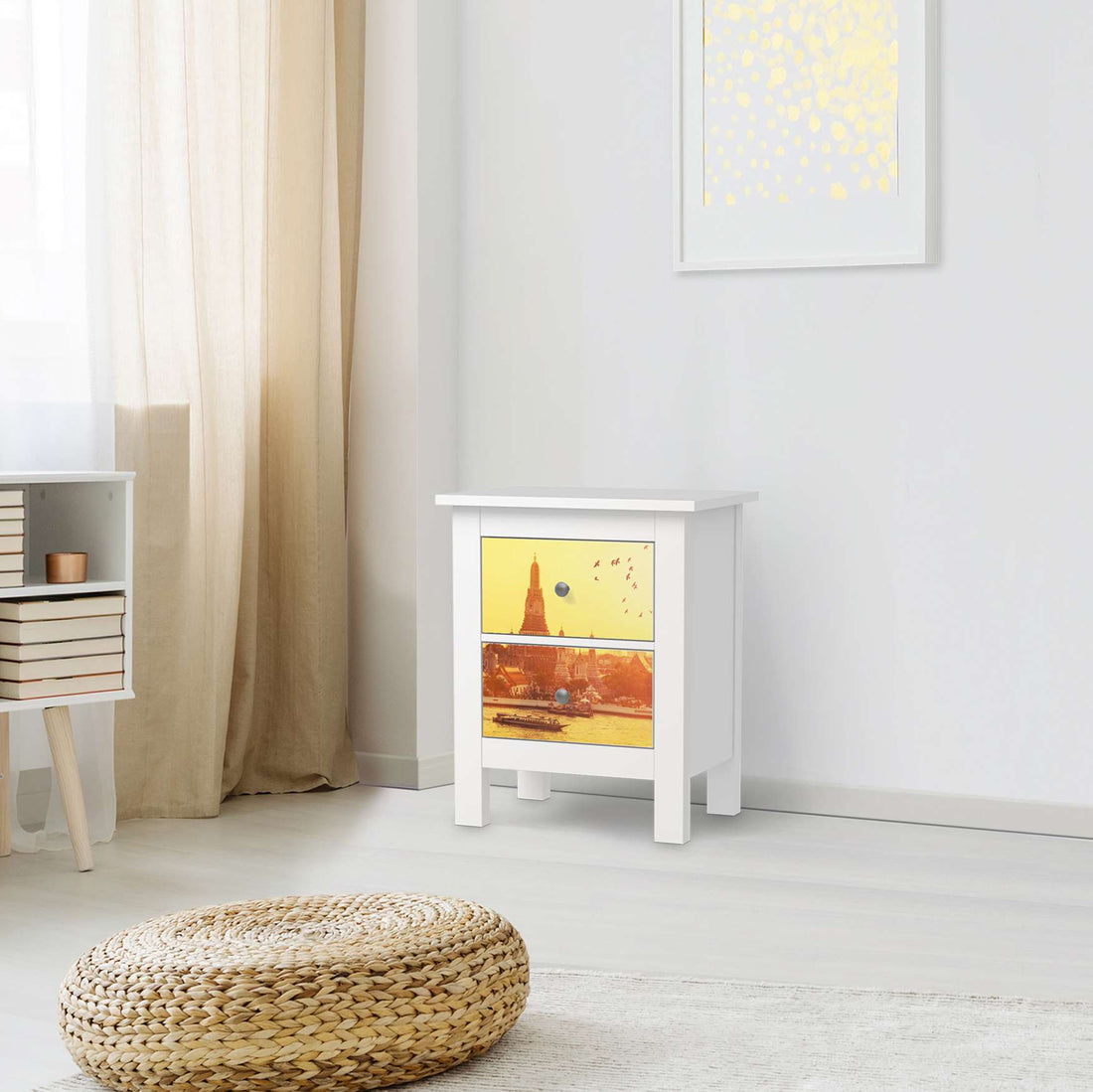 Selbstklebende Folie Bangkok Sunset - IKEA Hemnes Kommode 2 Schubladen - Wohnzimmer