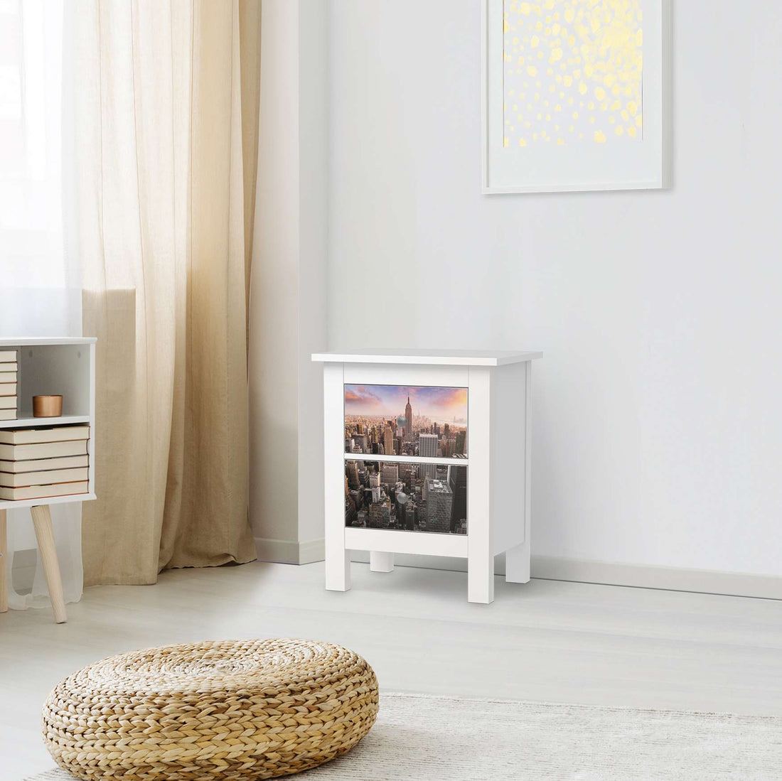 Selbstklebende Folie Big Apple - IKEA Hemnes Kommode 2 Schubladen - Wohnzimmer