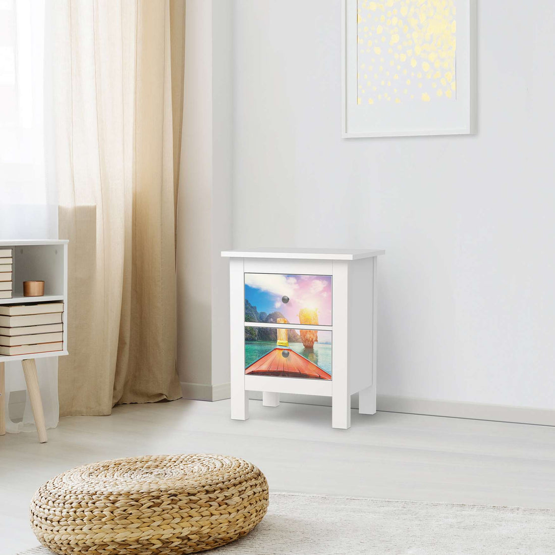 Selbstklebende Folie Blue Water Lagoon - IKEA Hemnes Kommode 2 Schubladen - Wohnzimmer