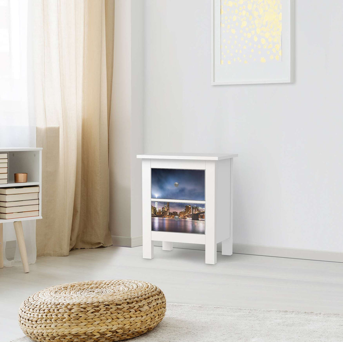 Selbstklebende Folie Brooklyn Bridge - IKEA Hemnes Kommode 2 Schubladen - Wohnzimmer
