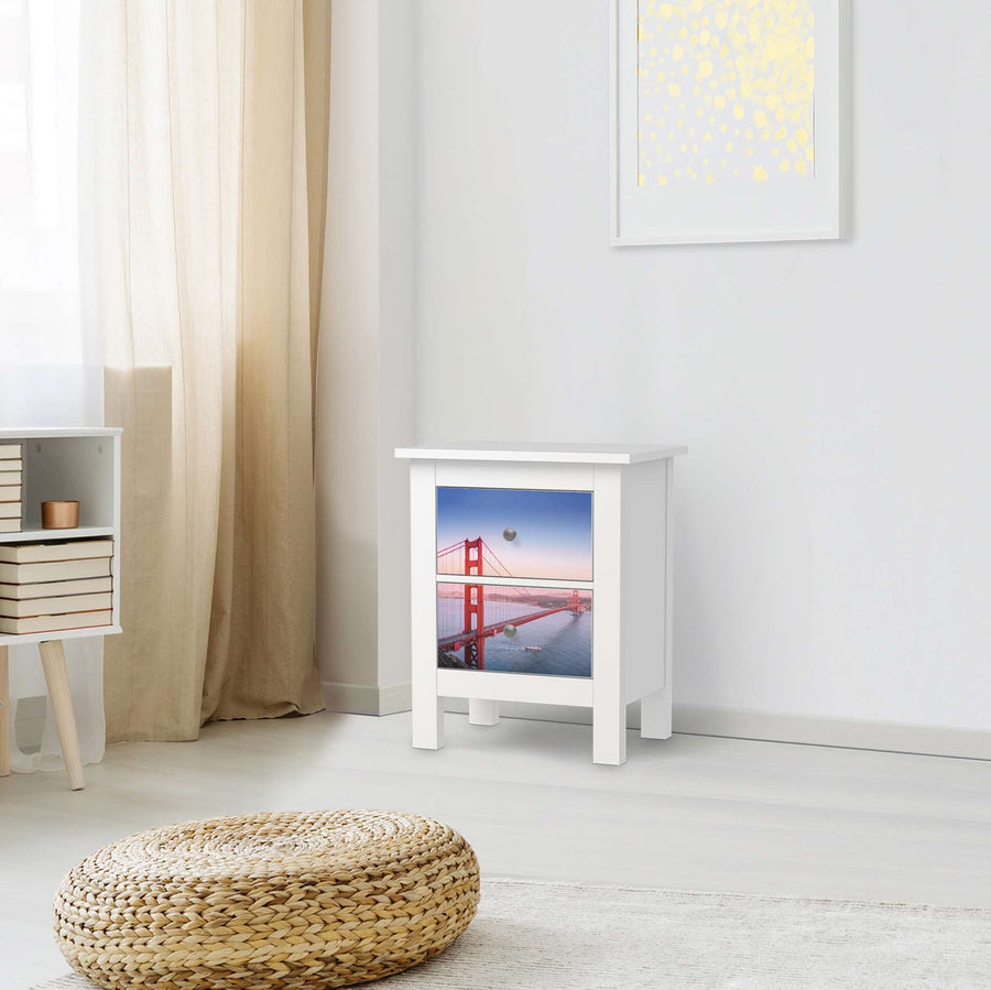 Selbstklebende Folie Golden Gate - IKEA Hemnes Kommode 2 Schubladen - Wohnzimmer