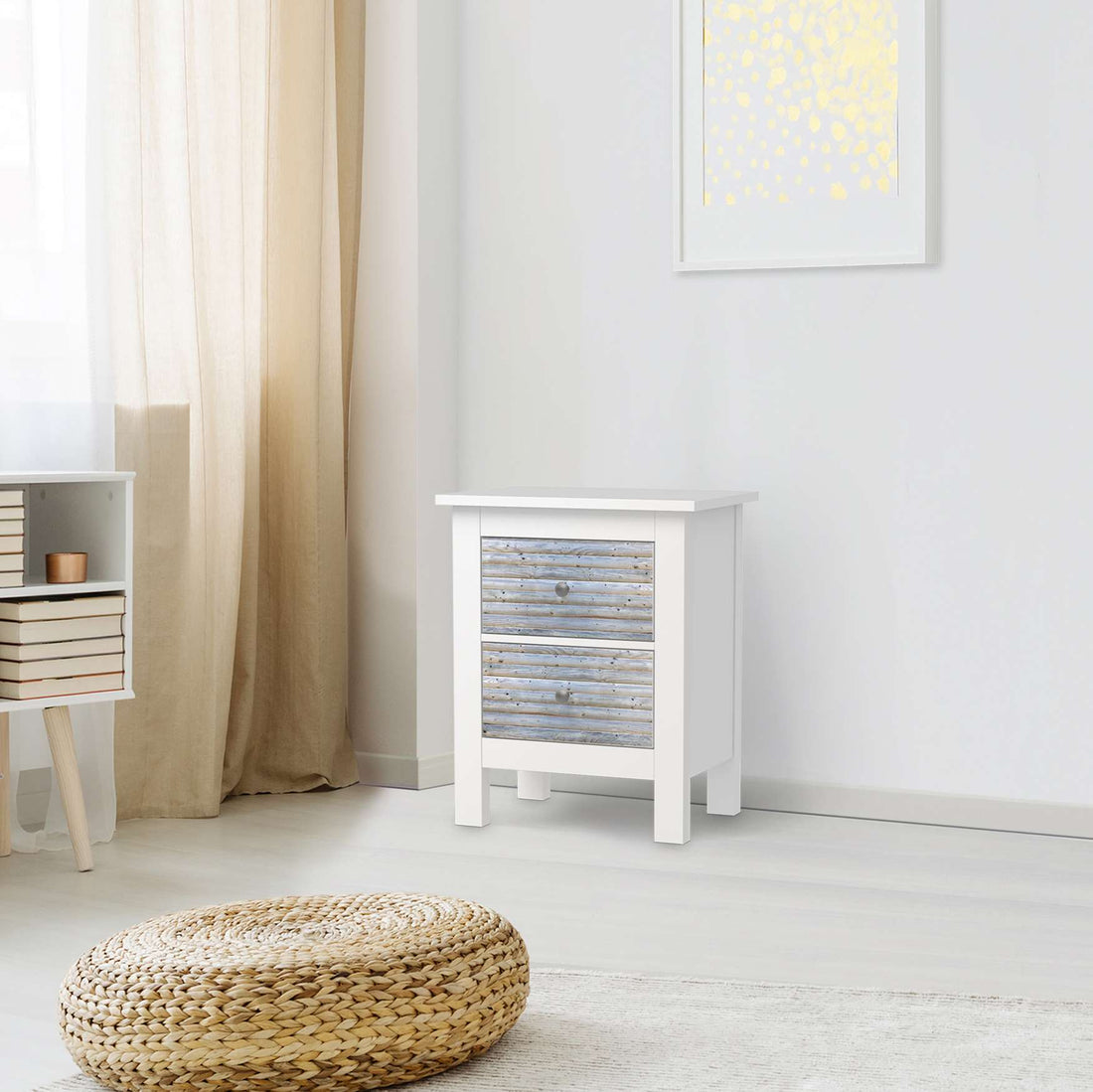 Selbstklebende Folie Greyhound - IKEA Hemnes Kommode 2 Schubladen - Wohnzimmer