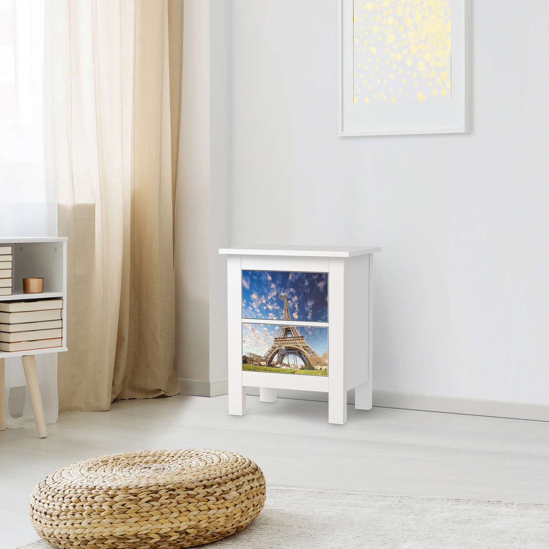Selbstklebende Folie La Tour Eiffel - IKEA Hemnes Kommode 2 Schubladen - Wohnzimmer