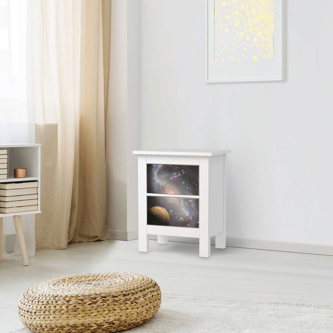 Selbstklebende Folie Milky Way - IKEA Hemnes Kommode 2 Schubladen - Wohnzimmer