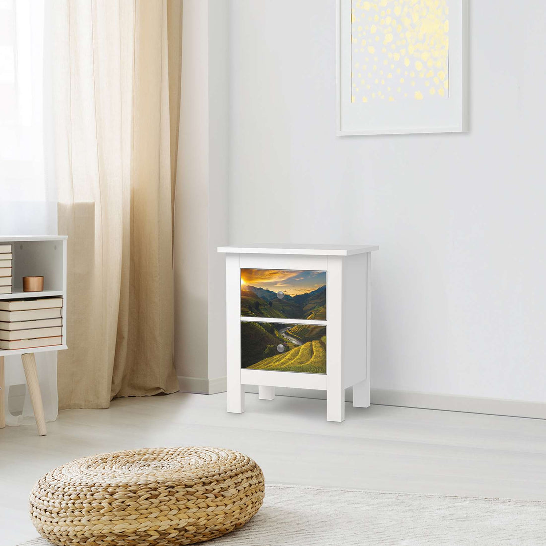 Selbstklebende Folie Reisterrassen - IKEA Hemnes Kommode 2 Schubladen - Wohnzimmer