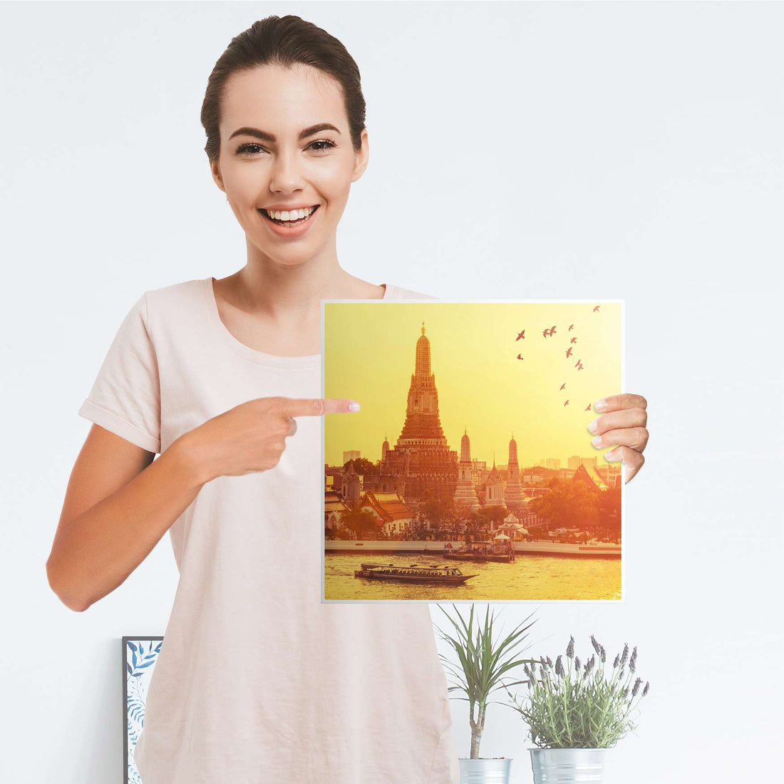 Selbstklebende Folie Bangkok Sunset - IKEA Kallax Regal 1 Türe - Folie