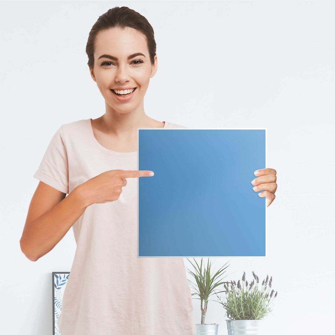 Selbstklebende Folie Blau Light - IKEA Kallax Regal 1 Türe - Folie