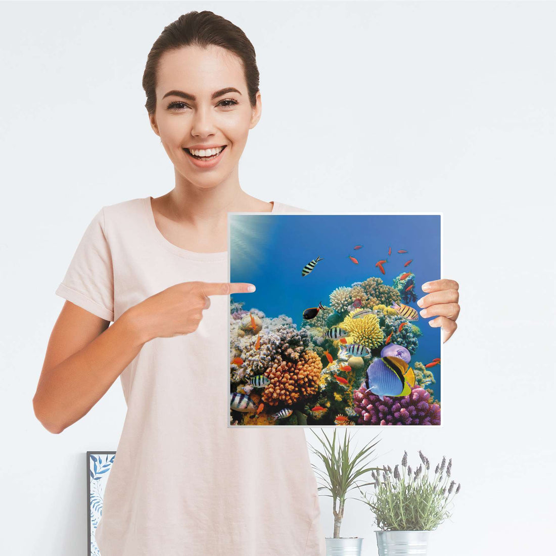 Selbstklebende Folie Coral Reef - IKEA Kallax Regal 1 Türe - Folie
