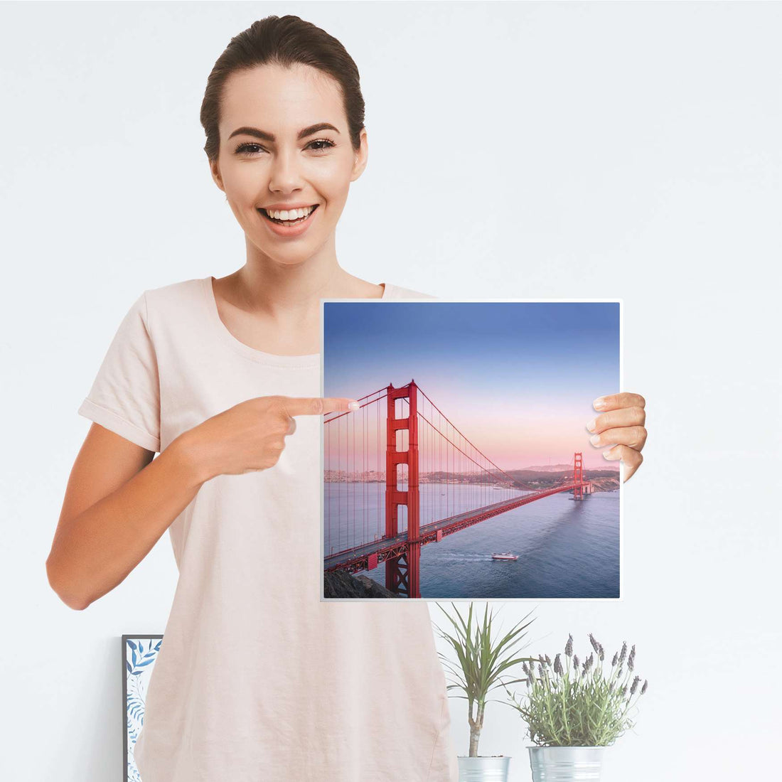 Selbstklebende Folie Golden Gate - IKEA Kallax Regal 1 Türe - Folie