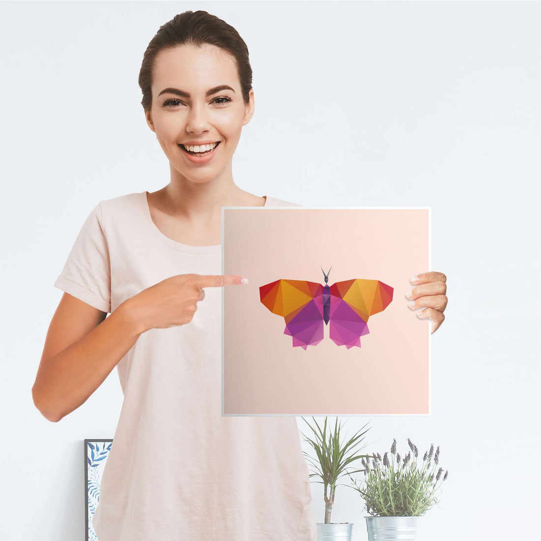 Selbstklebende Folie Origami Butterfly - IKEA Kallax Regal 1 Türe - Folie