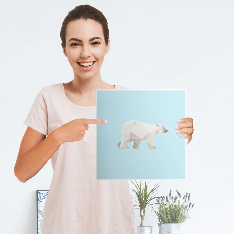 Selbstklebende Folie Origami Polar Bear - IKEA Kallax Regal 1 Türe - Folie