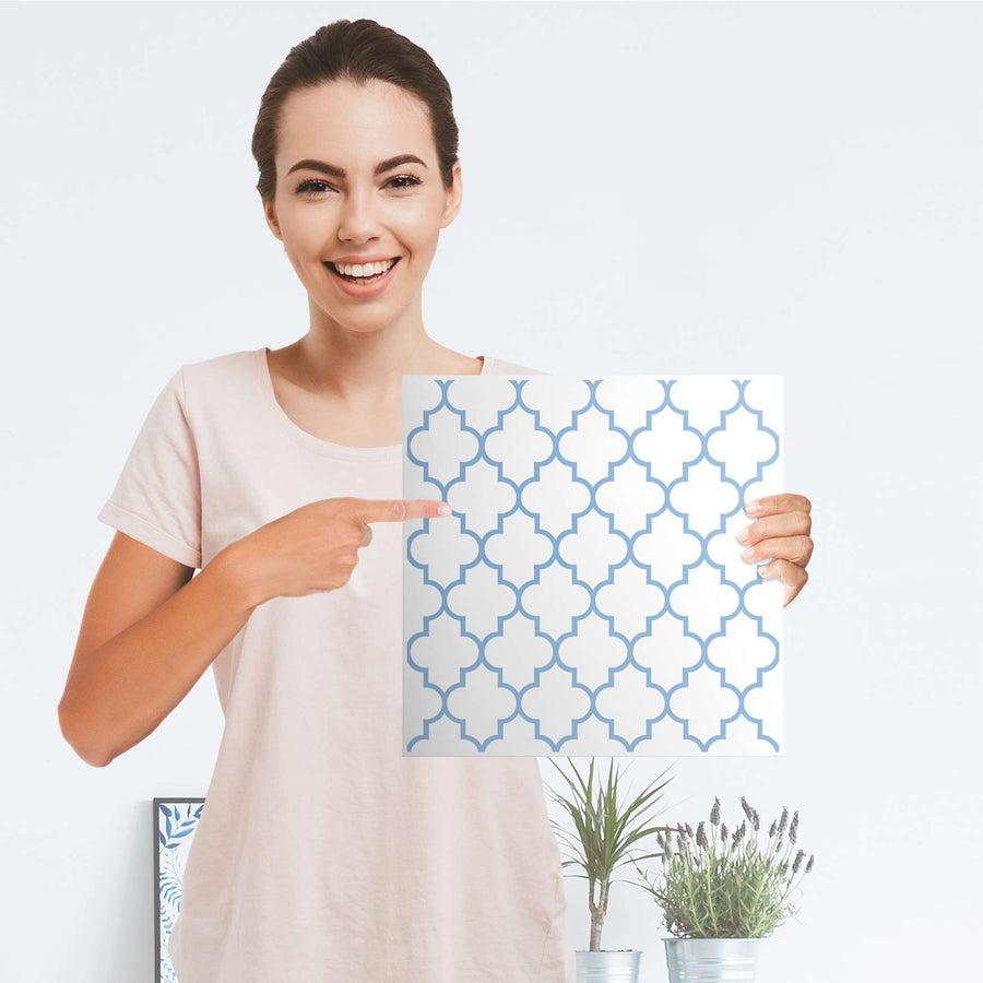 Selbstklebende Folie Retro Pattern - Blau - IKEA Kallax Regal 1 Türe - Folie