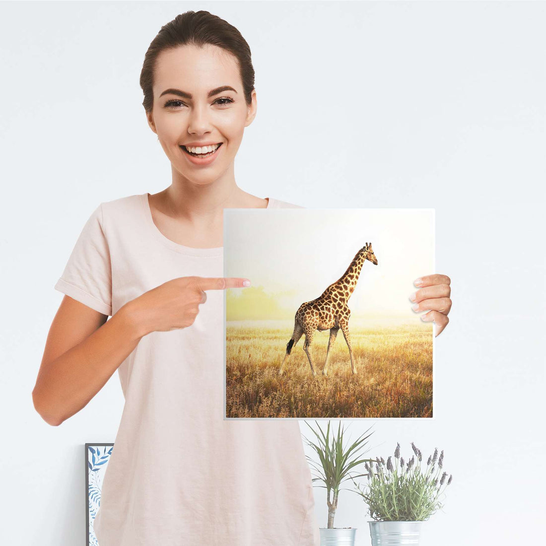 Selbstklebende Folie Savanna Giraffe - IKEA Kallax Regal 1 Türe - Folie