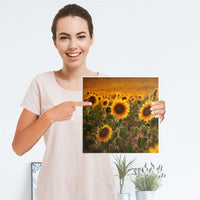 Selbstklebende Folie Sunflowers - IKEA Kallax Regal 1 Türe - Folie