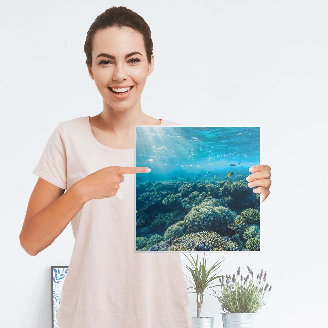 Selbstklebende Folie Underwater World - IKEA Kallax Regal 1 Türe - Folie