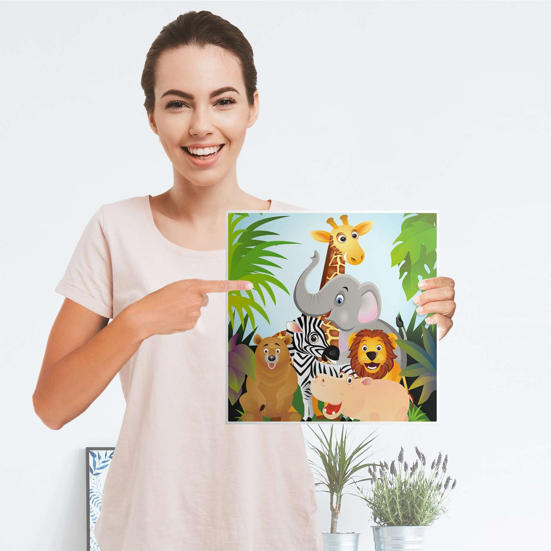 Selbstklebende Folie Wild Animals - IKEA Kallax Regal 1 Türe - Folie