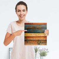 Selbstklebende Folie Wooden - IKEA Kallax Regal 1 Türe - Folie