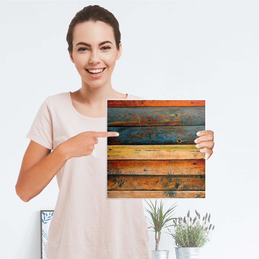 Selbstklebende Folie Wooden - IKEA Kallax Regal 1 Türe - Folie