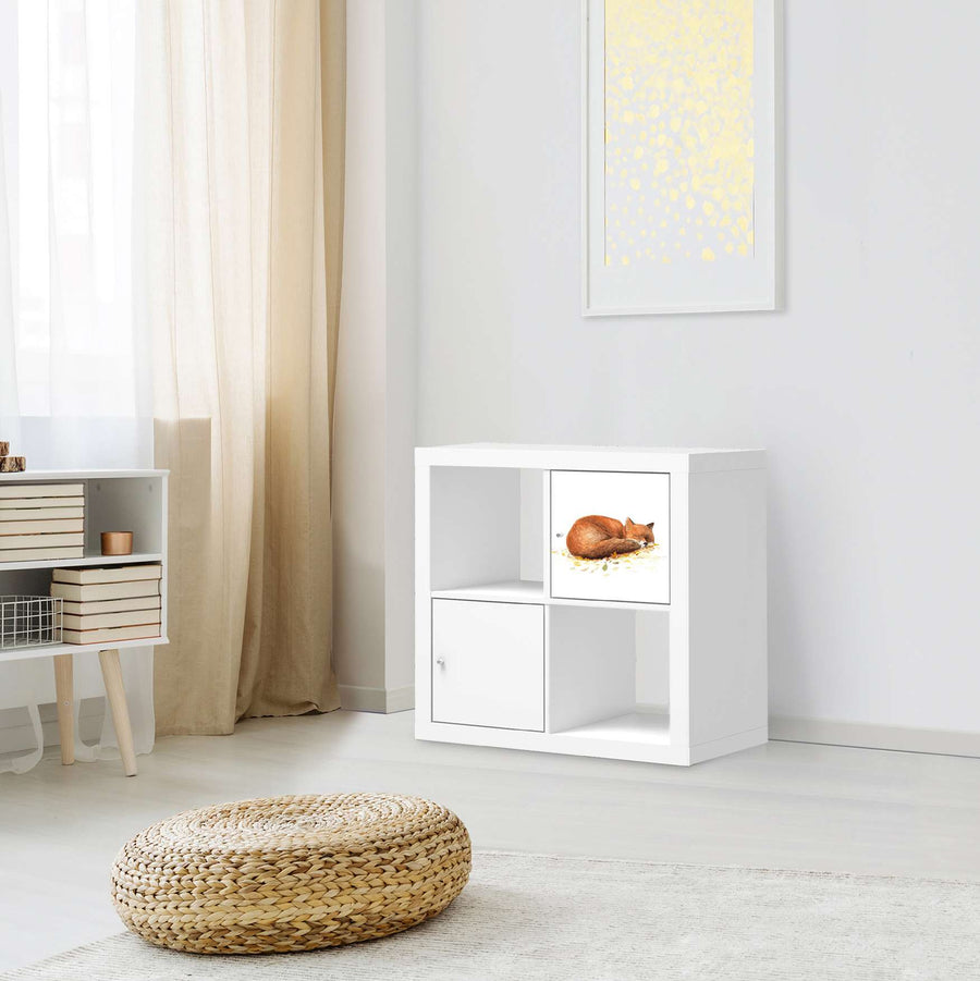 Selbstklebende Folie Fuchs - IKEA Kallax Regal 1 Türe - Kinderzimmer