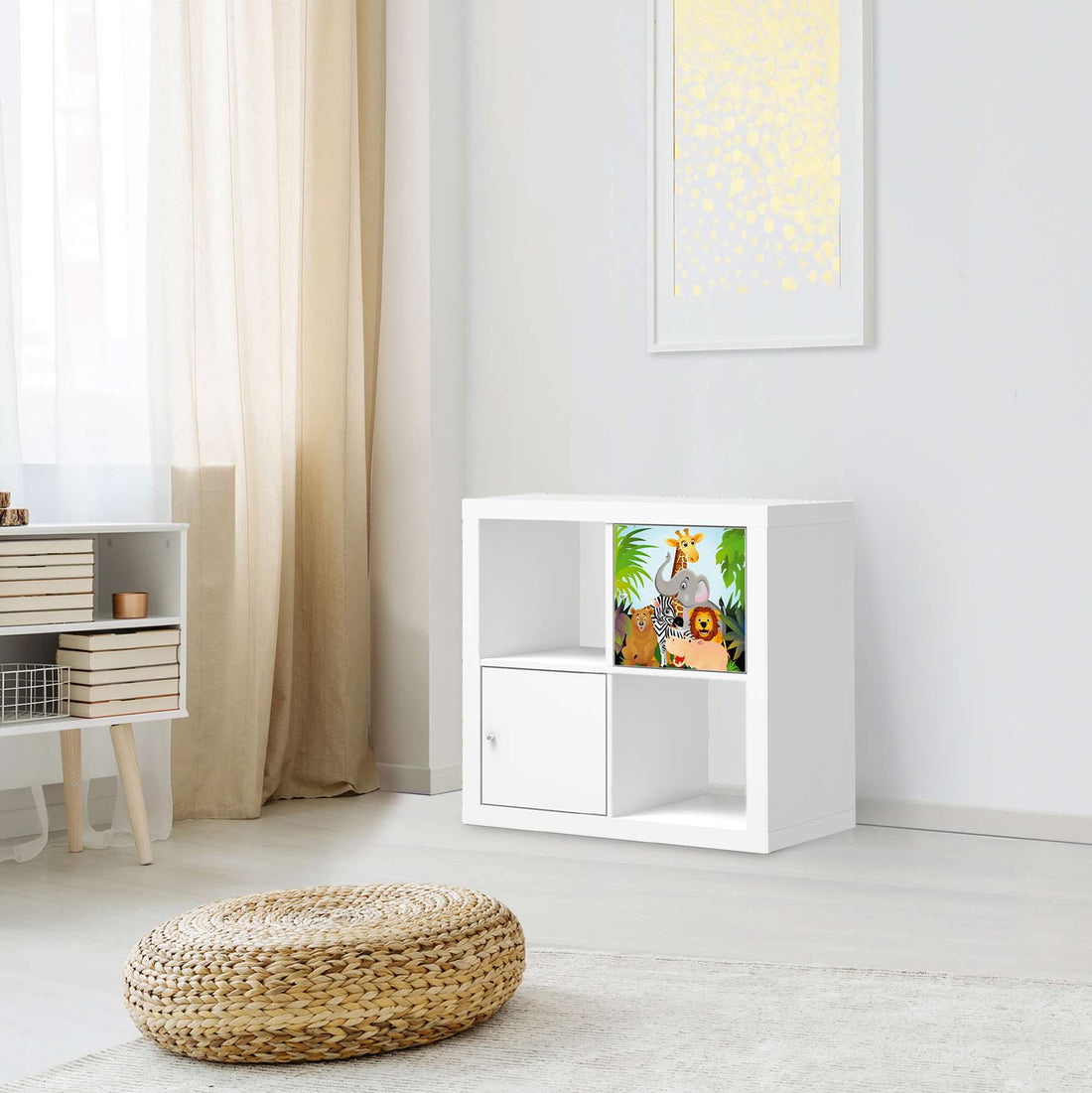 Selbstklebende Folie Wild Animals - IKEA Kallax Regal 1 Türe - Kinderzimmer