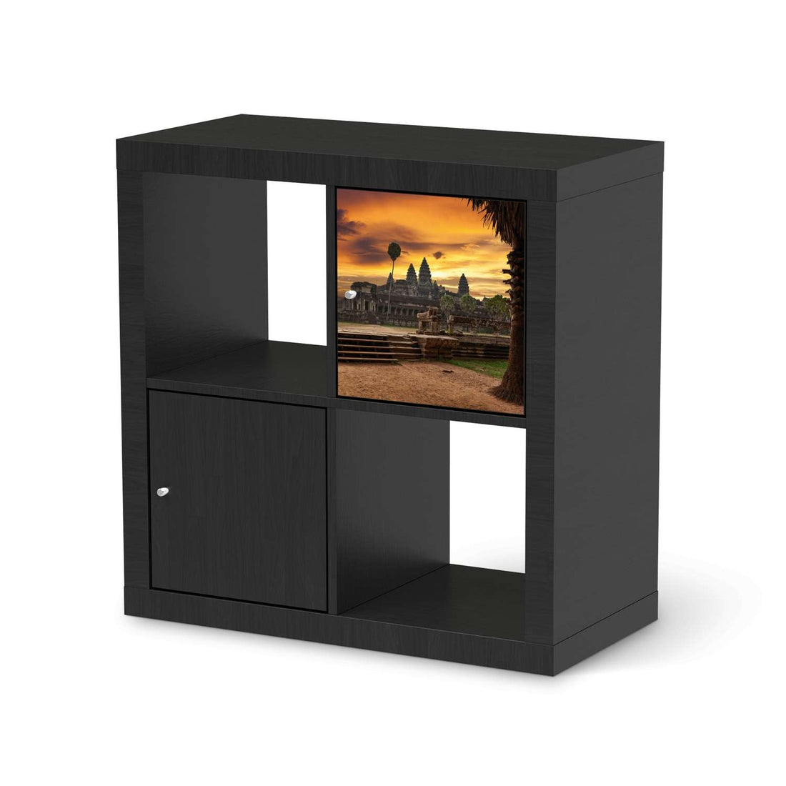 Selbstklebende Folie Angkor Wat - IKEA Kallax Regal 1 Türe - schwarz