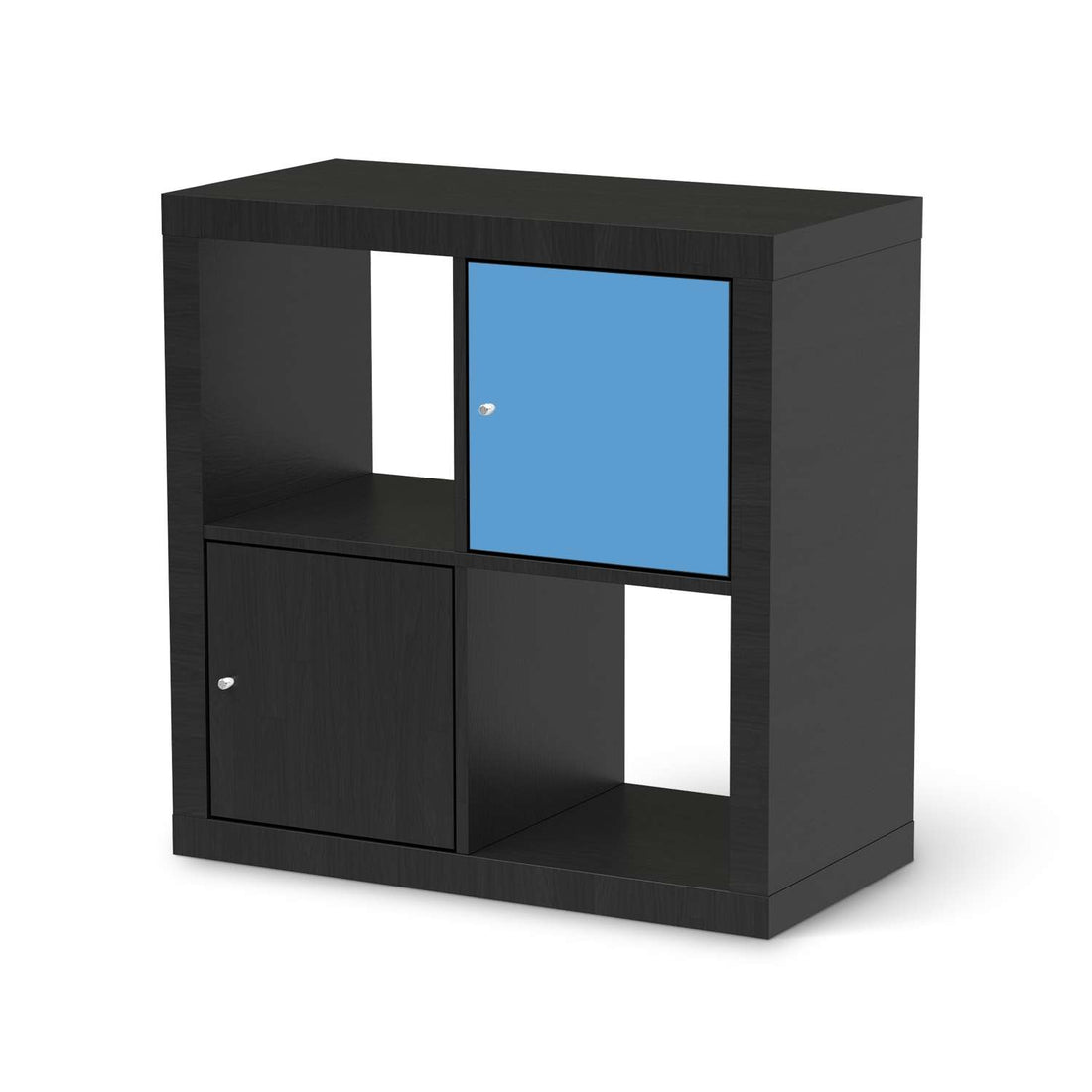 Selbstklebende Folie Blau Light - IKEA Kallax Regal 1 Türe - schwarz