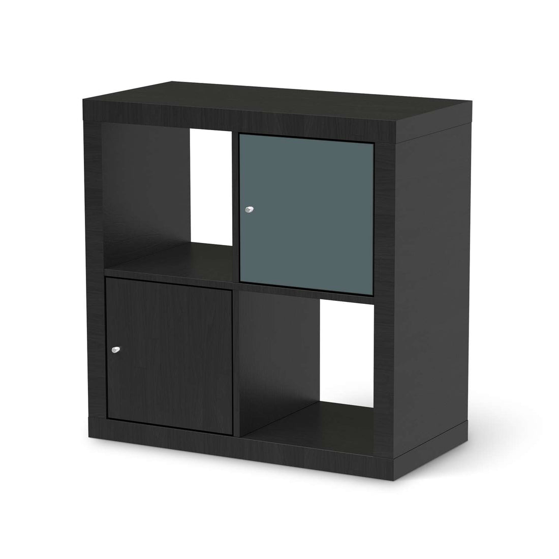 Selbstklebende Folie Blaugrau Light - IKEA Kallax Regal 1 Türe - schwarz