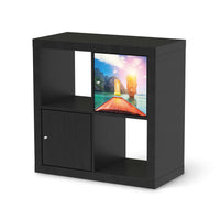 Selbstklebende Folie Blue Water Lagoon - IKEA Kallax Regal 1 Türe - schwarz