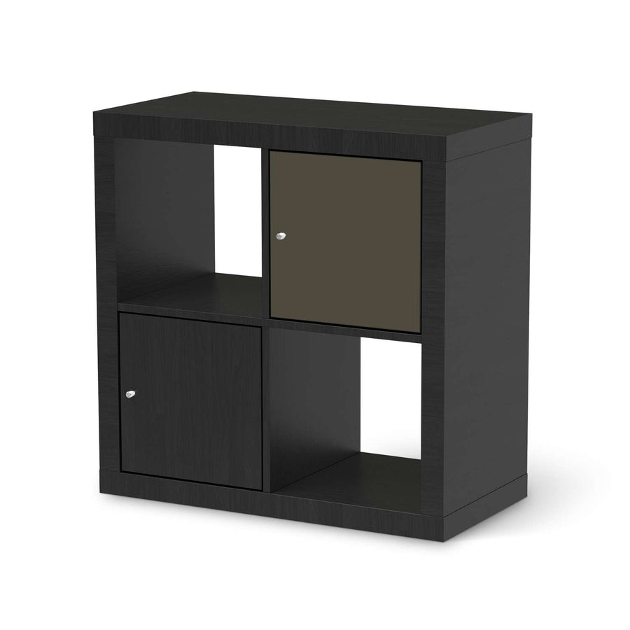 Selbstklebende Folie Braungrau Dark - IKEA Kallax Regal 1 Türe - schwarz