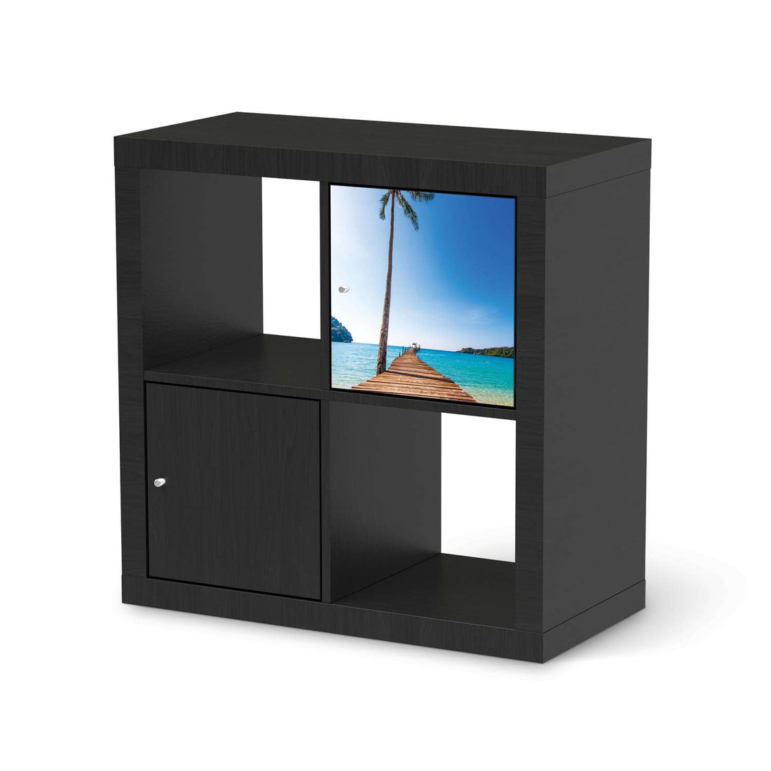 Selbstklebende Folie Caribbean - IKEA Kallax Regal 1 Türe - schwarz