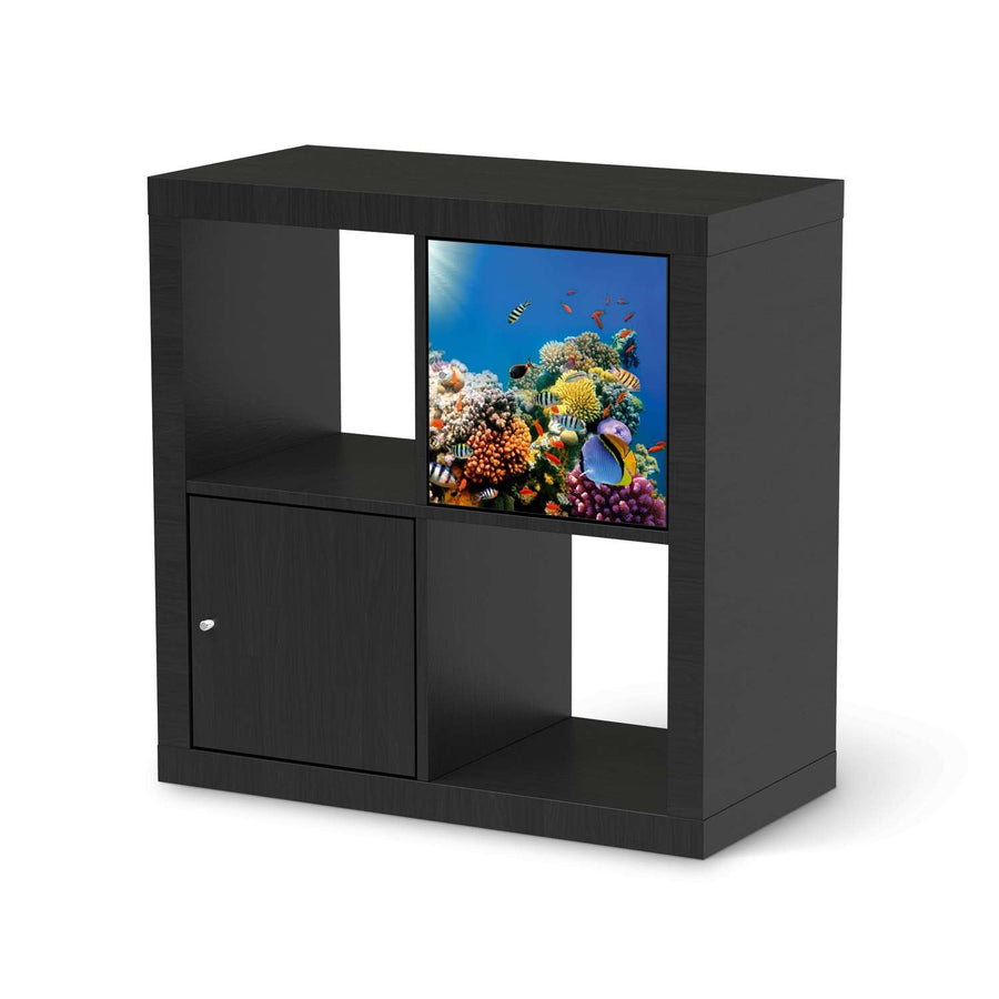 Selbstklebende Folie Coral Reef - IKEA Kallax Regal 1 Türe - schwarz