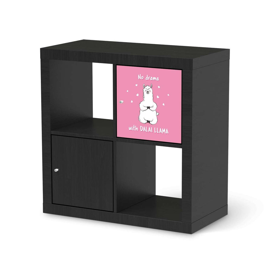 Selbstklebende Folie Dalai Llama - IKEA Kallax Regal 1 Türe - schwarz