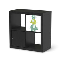 Selbstklebende Folie Elephants - IKEA Kallax Regal 1 Türe - schwarz