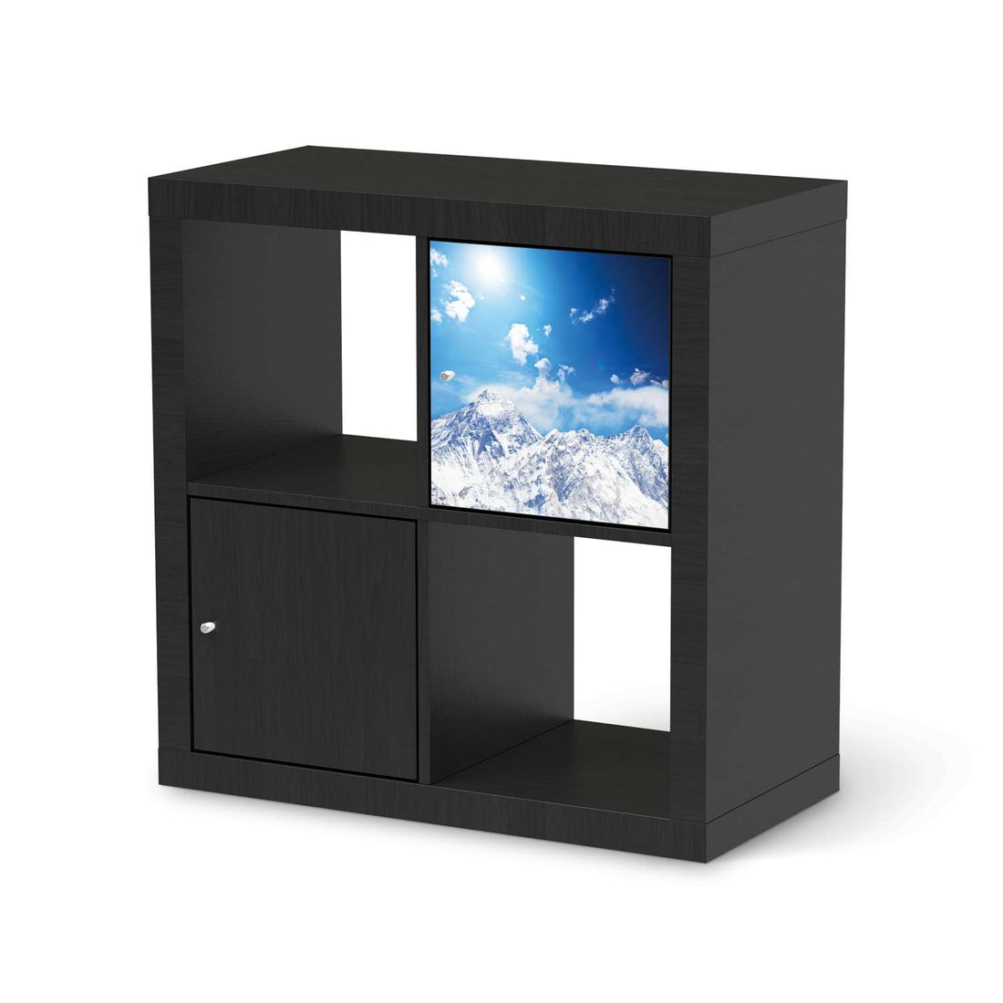 Selbstklebende Folie Everest - IKEA Kallax Regal 1 Türe - schwarz