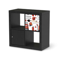 Selbstklebende Folie Firefighter - IKEA Kallax Regal 1 Türe - schwarz