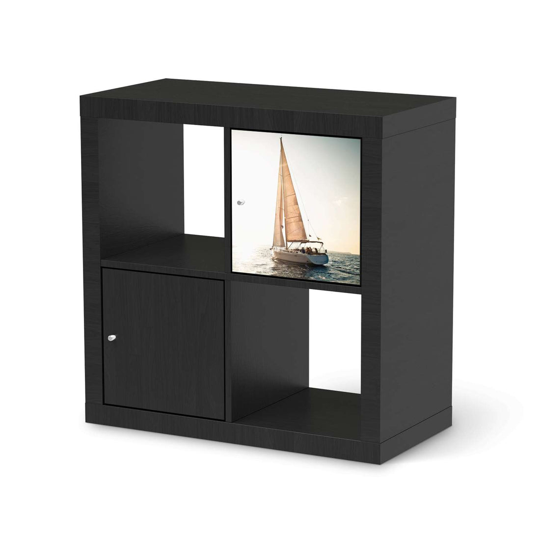 Selbstklebende Folie Freedom - IKEA Kallax Regal 1 Türe - schwarz