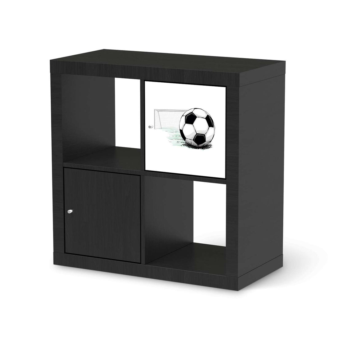 Selbstklebende Folie Freistoss - IKEA Kallax Regal 1 Türe - schwarz