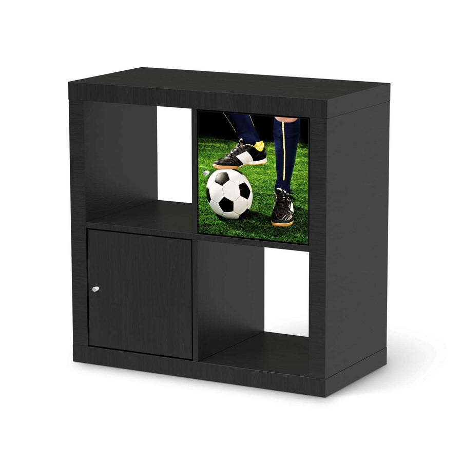 Selbstklebende Folie Fussballstar - IKEA Kallax Regal 1 Türe - schwarz