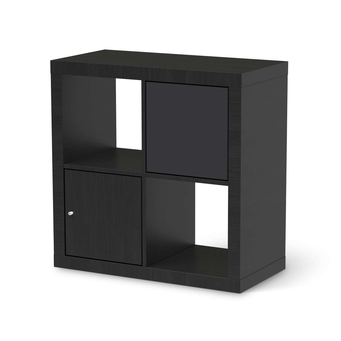 Selbstklebende Folie Grau Dark - IKEA Kallax Regal 1 Türe - schwarz