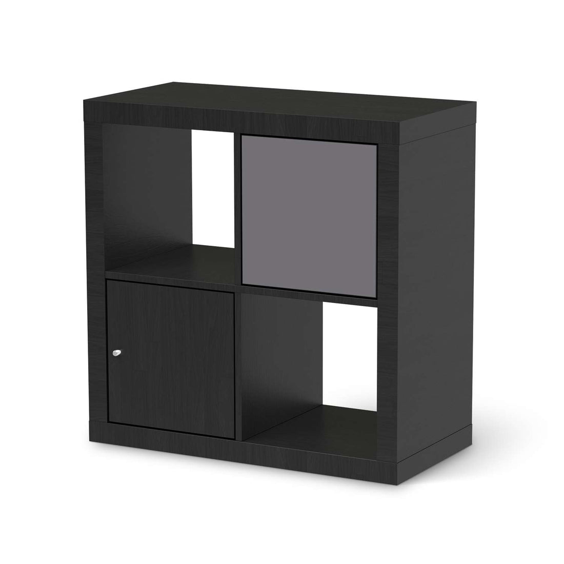 Selbstklebende Folie Grau Light - IKEA Kallax Regal 1 Türe - schwarz