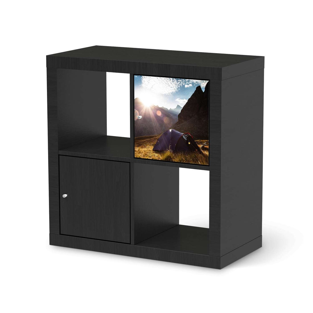 Selbstklebende Folie Into the Wild - IKEA Kallax Regal 1 Türe - schwarz