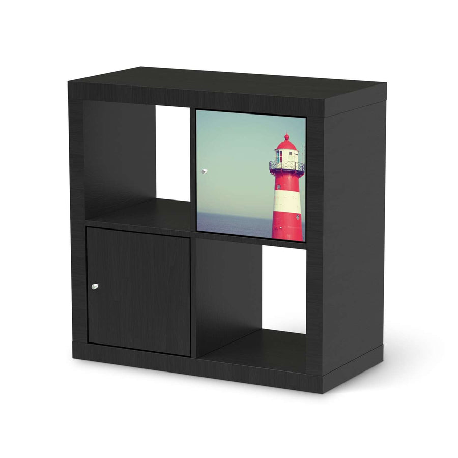 Selbstklebende Folie Leuchtturm - IKEA Kallax Regal 1 Türe - schwarz