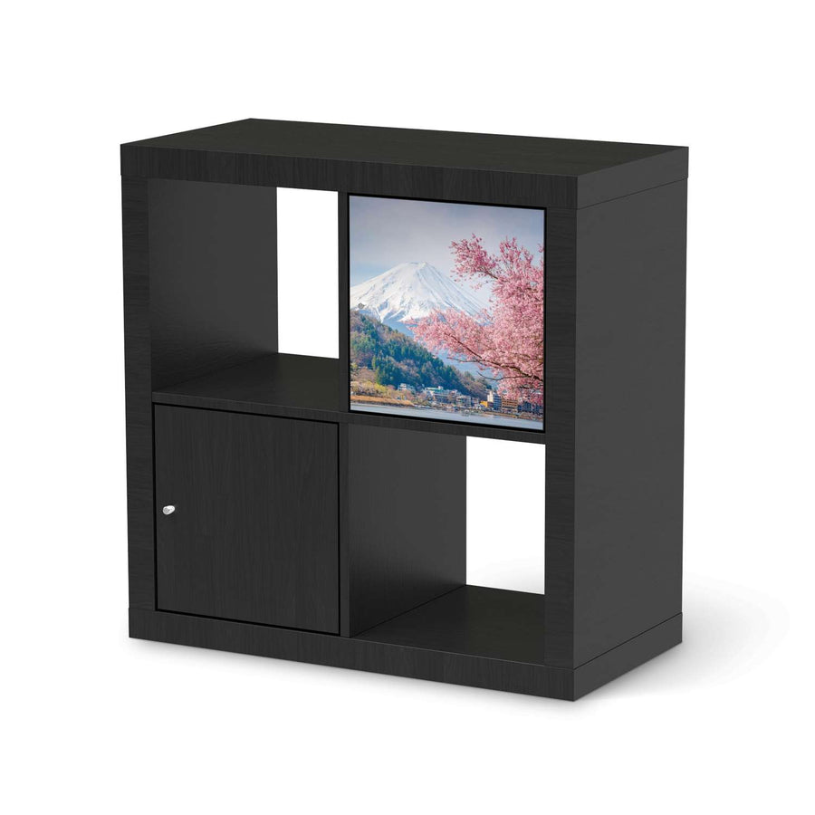 Selbstklebende Folie Mount Fuji - IKEA Kallax Regal 1 Türe - schwarz