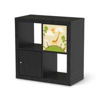 Selbstklebende Folie Mountain Giraffe - IKEA Kallax Regal 1 Türe - schwarz