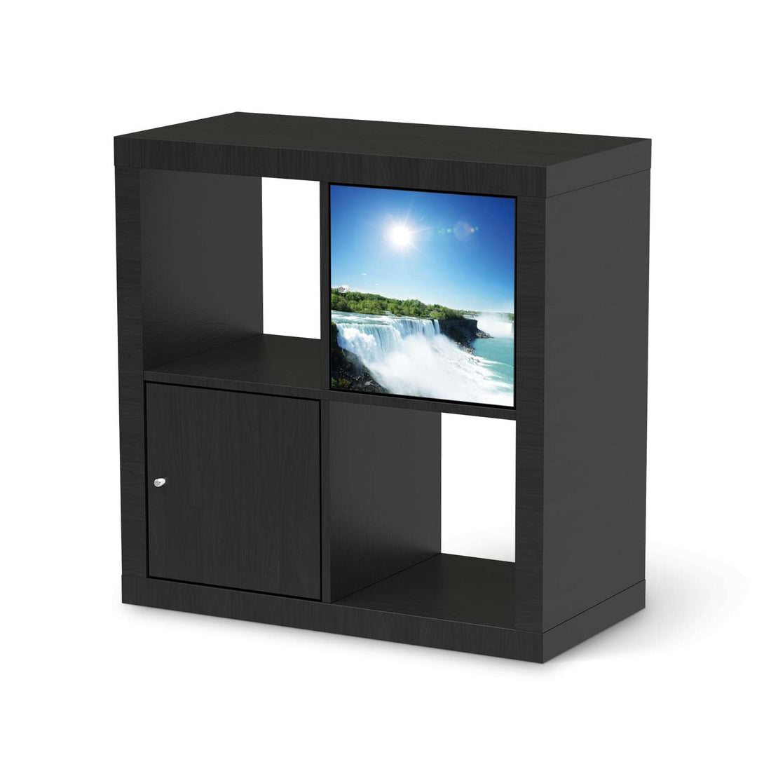 Selbstklebende Folie Niagara Falls - IKEA Kallax Regal 1 Türe - schwarz
