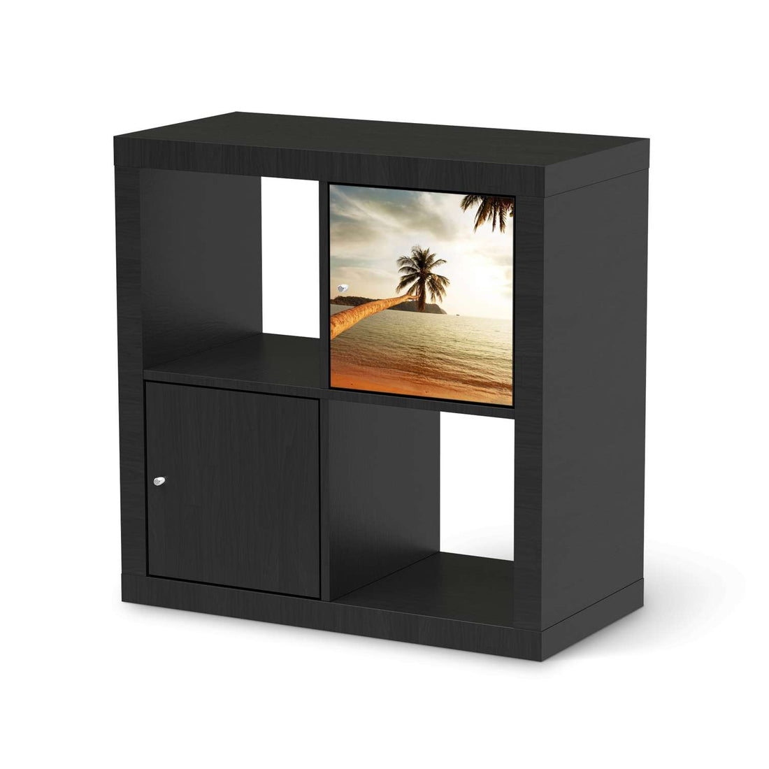 Selbstklebende Folie Paradise - IKEA Kallax Regal 1 Türe - schwarz