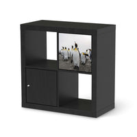 Selbstklebende Folie Penguin Family - IKEA Kallax Regal 1 Türe - schwarz