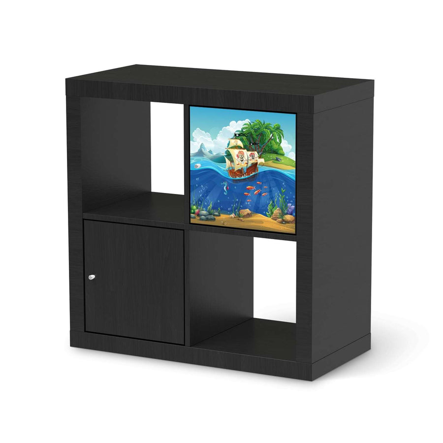 Selbstklebende Folie Pirates - IKEA Kallax Regal 1 Türe - schwarz