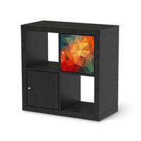 Selbstklebende Folie Polygon - IKEA Kallax Regal 1 Türe - schwarz